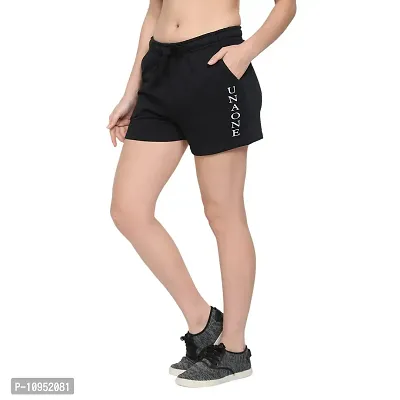 UnaOne Black Soft Cotton Womens Cycling Sports Shorts Hot Pant (UNRTSHORT1005_XXL)-thumb3