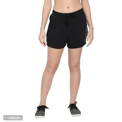 UnaOne Black Soft Cotton Womens Cycling Sports Shorts Hot Pant (UNRTSHORT1005_XXL)-thumb0