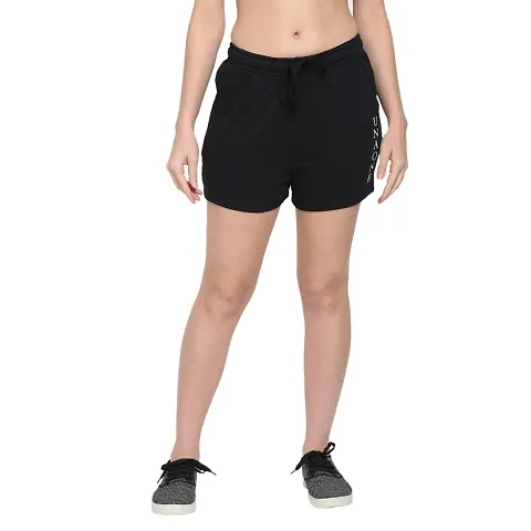 UnaOne Black Soft Cotton Womens Cycling Sports Shorts Hot Pant (UNRTSHORT1005_XXL)