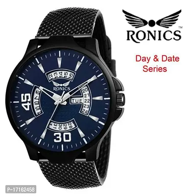 Ronics Outstanding Explorer Black Dial PU Strap Premium Quality Watch