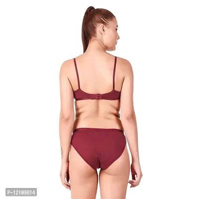 Stylish Maroon Bra  Panty Set For Women-thumb4