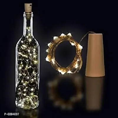 PESCA 20 LED Wine Bottle Cork Lights Copper Wire String Lights 2M Battery Powered (Warm White 1 Unit)