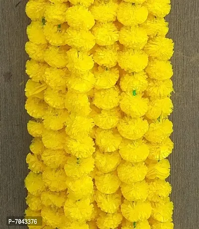 5 PC - 5 feet Lemon Yellow Artificial Flora Marigold Garland-thumb0