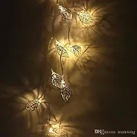 NSCC Golden Metal Leaf String 14 Led Decorative Lights(Warm White 4-Meters,Corded electric,Plastic)-thumb2