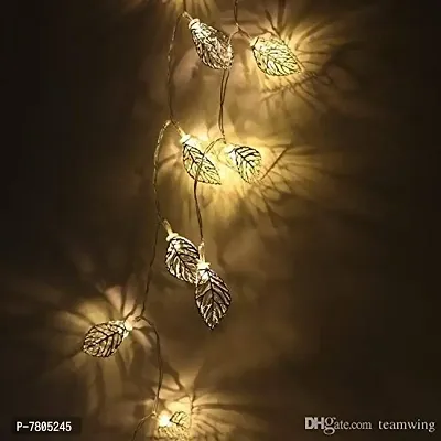 NSCC Golden Metal Leaf String 14 Led Decorative Lights(Warm White 4-Meters,Corded electric,Plastic)-thumb3