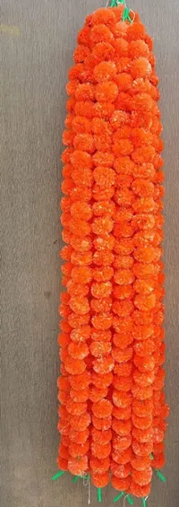NSCC 5 PC - 5 feet Orange Marigold Garland |Indian/American Wedding Party Mantle Decoration-thumb1