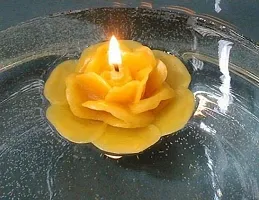 NSCC Decor Art Multicolour Wax Flower Shape Floating Smokeless Tea Light Candles for Home Deacute;cor, Diwali Decorati (Pack of 2) (Medium 3.5 x 3.5 cm)-thumb2