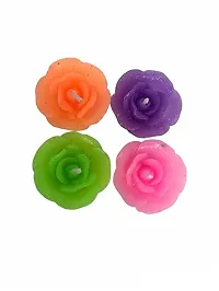 NSCC Decor Art Multicolour Wax Flower Shape Floating Smokeless Tea Light Candles for Home Deacute;cor, Diwali Decorati (Pack of 2) (Medium 3.5 x 3.5 cm)-thumb3