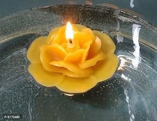NSCC Decor Art Multicolour Wax Flower Shape Floating Smokeless Tea Light Candles for Home Deacute;cor, Diwali Decorati (Medium 3.5 x 3.5 cm)-thumb3