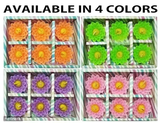 6PCS Mix Design Lotus Flower Design Floating Candles, Decorative Diwali Candles,Unscented, Smokeless Candles for Diwali, Wax Candles Table Centerpieces, Birthday Parties, Christmas and Pool