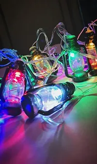16 LED Black Lantern String Light 4 MTS Mini Lamp (Multi Color) for Indoor Outdoor Garden Home Diwali Ramadan Wedding Christmas New Year Decorati-thumb2