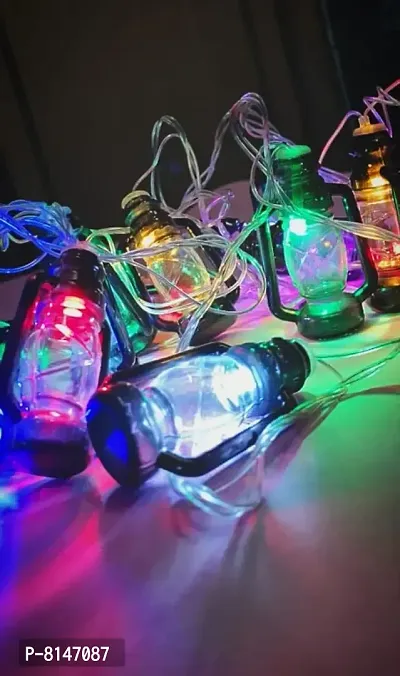 16 LED Black Lantern String Light 4 MTS Mini Lamp (Multi Color) for Indoor Outdoor Garden Home Diwali Ramadan Wedding Christmas New Year Decorati-thumb3
