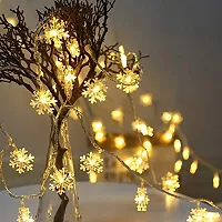 Fairy Snow Flake 16 LED 3 Meter String Lights, Plug in Fairy String Lights Waterproof, Extendable for Indoor, Outdoor, Wedding Party, Christmas Tree, New Year, Garden Decoration, Warm White-thumb2
