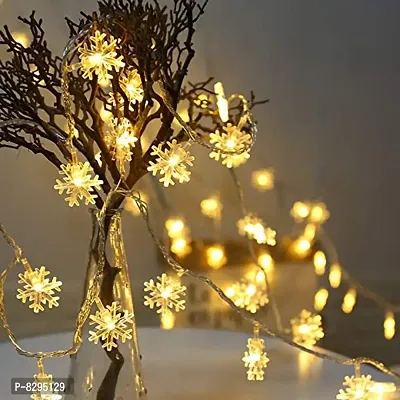 Fairy Snow Flake 16 LED 3 Meter String Lights, Plug in Fairy String Lights Waterproof, Extendable for Indoor, Outdoor, Wedding Party, Christmas Tree, New Year, Garden Decoration, Warm White-thumb3