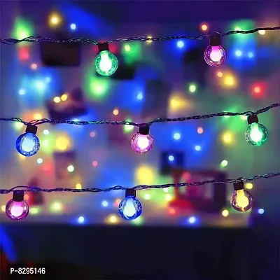 Multicolor Double Ball Glass String Lights, Waterproof Fairy String Light, 14 LED Ball Starry String, Double Globe String Light for Indoor/Outdoor, Diwali, Christmas, Party, Home Decoration-thumb0