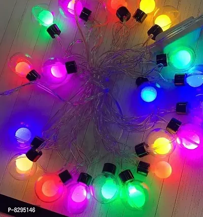 Multicolor Double Ball Glass String Lights, Waterproof Fairy String Light, 14 LED Ball Starry String, Double Globe String Light for Indoor/Outdoor, Diwali, Christmas, Party, Home Decoration-thumb3