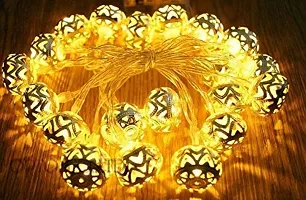 Golden Metal Heart Ball String Lights for Indoor Outdoor Decorati)-thumb1