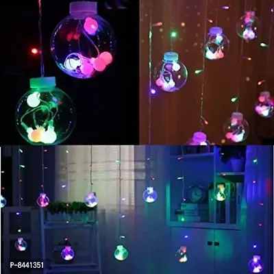 Ball Curtains String Window Curtain Lights 12 Ball 114 LED, 8 Mode, 3 Meter for Indoor Outdoor Decorati-thumb3