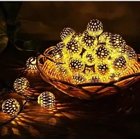 14 Led Golden Metal Ball String Lights for Indoor Outdoor Decoration-thumb1