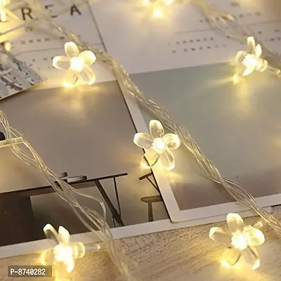 12 LED Silicone Blooming Flower String Lights for Decoration-Warm White Color-thumb3
