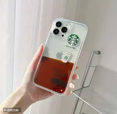 Mobile Phone Case for iPhone 14 Plus| Brown | Printed Sticker and Design Style | Slim Back Cover | Starbucks | Hard Ultra Protective  Anti Shock
