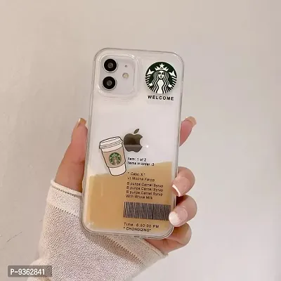NSCC STARBUCKS Liquid Coffee Floating Cup case Mobile Phone Case for iPhone Slim Back Cover | Starbucks | Hard Ultra Protective  Anti Shock Pack of 1