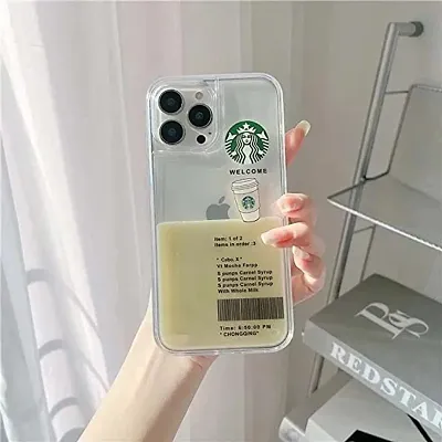 Mobile Phone Case for iPhone 13 PRO | Printed Sticker and Design Style | Slim Back Cover | Starbucks | Hard Ultra Protective  Anti Shock Cover