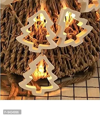 20 led Wooden Xmas Tree String Fairy Light for Christmas and Home Decorati for Indoor/Outdoor During Birthdays, Anniversary, and Much More (20 Christmas Tree, Warm White)-thumb0