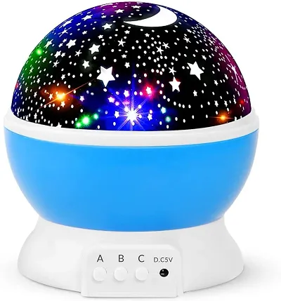 Star Master Rotating 360 Degree Moon Night Light Lamp Projector with Colors and USB Cable (Multi