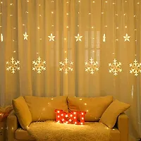 Christmas Snowflake LED Curtain Lights for Christmas, Diwali, Wedding, Window, Festive, 2.5 m, (6+6 , Pack of 1) Warm White Light, Diwali Lights , Lights for Diwali-thumb1