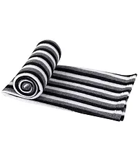 Light Weight Black and White Stripe Fleece Blanket(Pack of 1 Pc) Single Bed, Bedsheet for All Seasons Super Soft Plush and Luxurious AC Blanket Warm and Cozy-thumb2