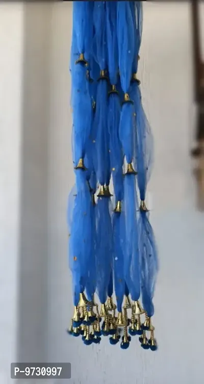 Cloth Garlends (Pack of 5 Pcs) for Decoration Long  Garlands for Decoration for Wedding  Festivals Blue Color-thumb0