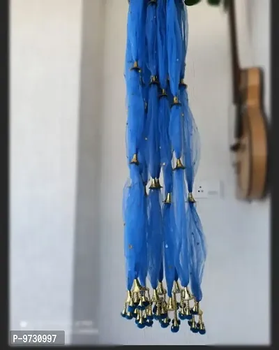 Cloth Garlends (Pack of 5 Pcs) for Decoration Long  Garlands for Decoration for Wedding  Festivals Blue Color-thumb2