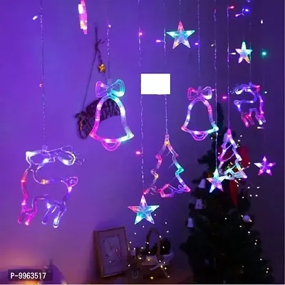 Fairy Lights Christmas Decoration String LED Star Lights for Bedroom Window Lights Wedding Garden Christmas Decorations Lights (6 Stars 120 LED Window Curtain String Lights with 8 Flashing)