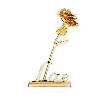 Artificial Golden Rose Flower with Love Stand | 24K Gold Plated Rose with Love Stand in Gift Box with Carry Bag | Best Valentine&rsquo;s Day,Friendship&rsquo;s Day, Rose Day, Birthday Gift.-thumb1