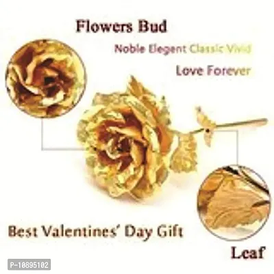 Artificial Golden Rose Flower with Love Stand | 24K Gold Plated Rose with Love Stand in Gift Box with Carry Bag | Best Valentine&rsquo;s Day,Friendship&rsquo;s Day, Rose Day, Birthday Gift.-thumb4