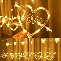 12 Heart Love String Window Curtain Lights, 138 LED Soft Bright Heart Shape Curtain String Lights with 8 Flashing Wedding Bedroom Home Patio Garden Indoor Outdoor Decor (6 Big Heart 6 Small Heart)-thumb2