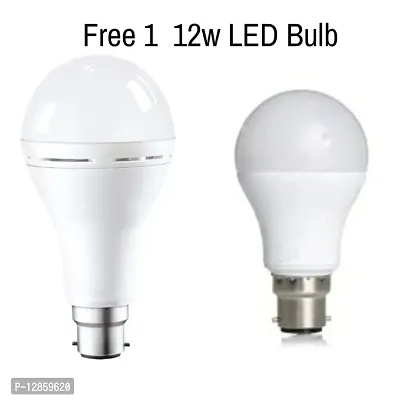 12W B22D LED White Emergency Bulb LED Backup upto 4 Hrs,1 Pc 12W Led Bulb Free-thumb0