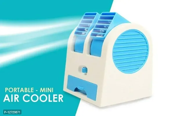 Mini Cooler Mini AC USB Battery Operated Air Conditioner Mini Water Air Cooler Cooling Fan Blade Less Duel Blower with Ice Chamber Perfect for Desk,Office,Study,Library,Room,Home,car,Outdoor