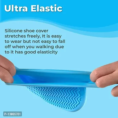 Unisex Silicon Anti Slip Water Resistant Overshoes/Shoes Cover for Rain/Protector Shoe Rain Cover for Men, Women - Random Color-thumb2