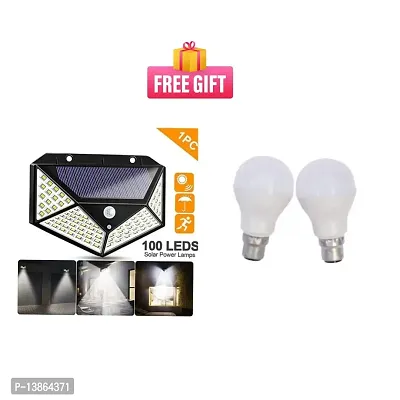 Combo Solar Interaction Wall Lamp(Pack of 1)  9W Led Bulb (Pack of 2)-thumb0