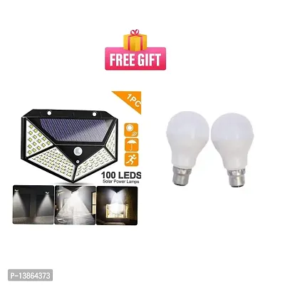 Combo Solar Interaction Wall Lamp(Pack of 1)  12W Led Bulb (Pack of 2)