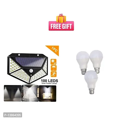 Combo Solar Interaction Wall Lamp(Pack of 1)  9W Led Bulb (Pack of 3)