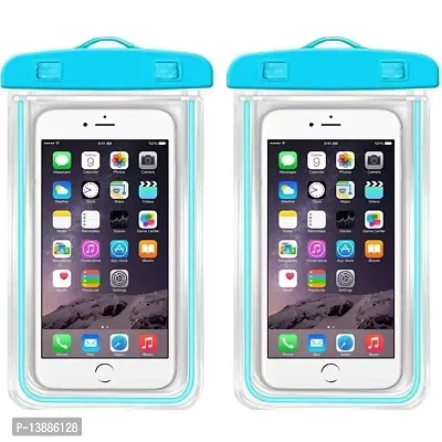 Waterproof Mobile Cover Pouch Mobile Cases Waterproof Sealed Transparent Bag with Underwater Pouch Cell Phone Pouch for All Mobile up to 6.5 inch (Pack of 2)-thumb0