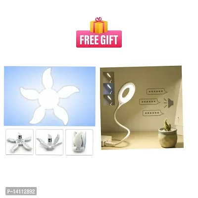 Combo  B22 55W Mini Foldable Super Bright Flower Mango Shaped Fan Bulb Angle Adjustable For Home Intelligent Voice Control Lamp (Pack of 1)