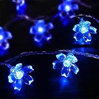 Silicone Blooming Flower Fairy String Lights, 40 LED 12 Meter Series Lights for Festival Home Decoration, Indoor Outdoor Decoration in Wedding, Party (Blue)-thumb1