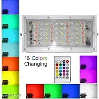 Combo 40W Cool Day White Football LED Light Bulb  50W RGB LED Brick Light Multi Color with Remote IP66 LED Flood Light (Pack of 1)-thumb2