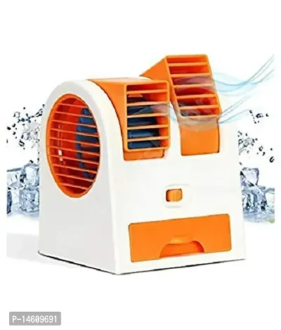 Mini Ac Usb And Battery Operated Air Conditioner Mini Water Air Cooler Cooling Fan Duel Blower With Ice Chambe Perfect For Temple Multi Color Pack Of 1-thumb0