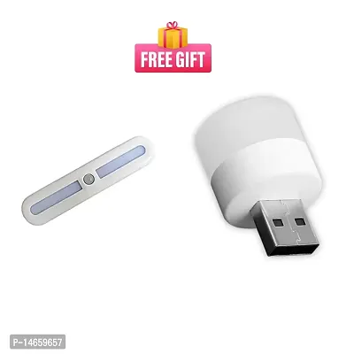 Combo Wireless Rechargeable Motion Sensor Induction lamp with Charging Cable Mini USB Bulb Multi Purpose light (Pack of 1)