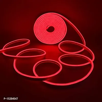 5 Meter LED Neon Light - Waterproof Decorative Lights with Flexible PVC Tubing-LED Neon Flexi Light for Neon Signs,Ceiling Light (Power Adapter Included) (Red)